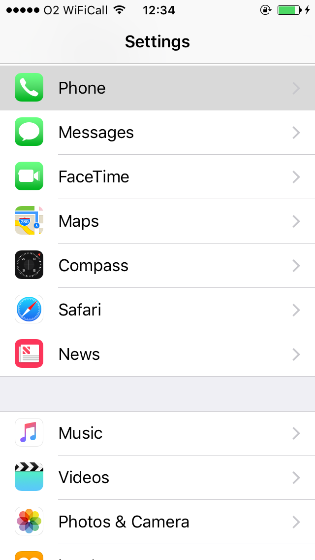 First step of calling using Wi-FI