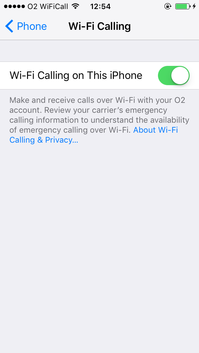 Fifth step of calling using Wi-FI